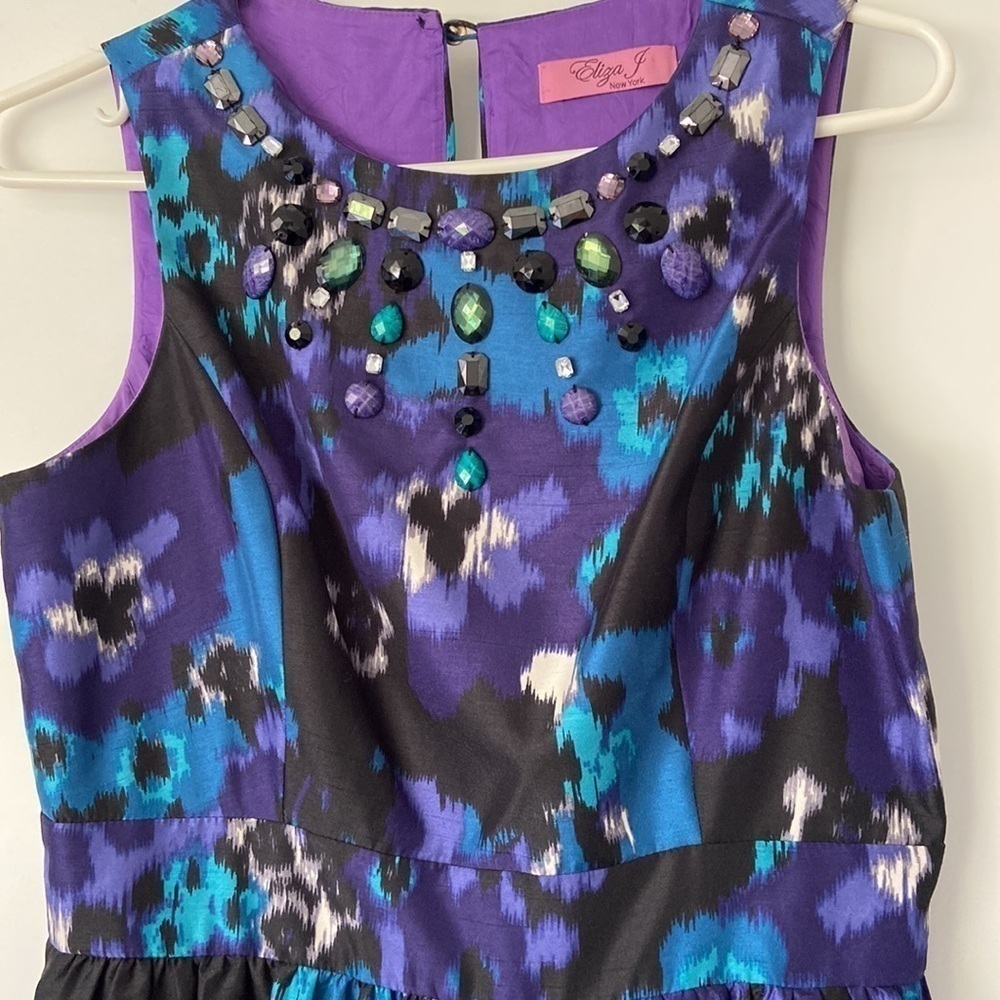 🍀3 for $25🍀 Eliza J New York Teal, Purple, Black Jewelled Dress Size 8